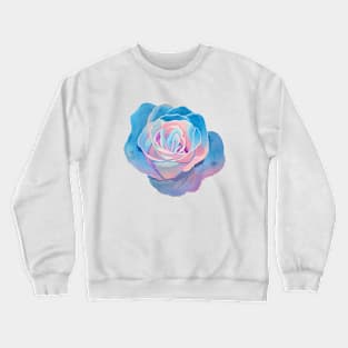 Azure blue pink purple colorful rose Crewneck Sweatshirt